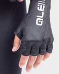 ALÉ Cycling fingerless gloves - SUNSELECT CRONO - black/white