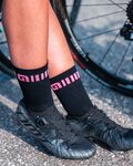 ALÉ Cyclingclassic socks - LOGO Q-SKIN  - black/pink