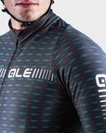 ALÉ Cycling thermal jacket - GREEN ROAD - white/black