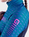 ALÉ Cycling winter long sleeve jersey - GREEN ROAD LADY WNT - blue/pink