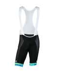 GIORDANA Cycling bib shorts - ASTANA 2019 VERO PRO - black/turquoise
