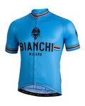 BIANCHI MILANO Cycling short sleeve jersey - NEW PRIDE - light blue/black