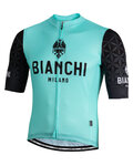 BIANCHI MILANO Cycling short sleeve jersey - PEDASO - black/blue