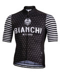BIANCHI MILANO Cycling short sleeve jersey - DAVOLI - black/white