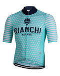 BIANCHI MILANO Cycling short sleeve jersey - DAVOLI - white/light blue