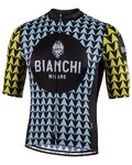 BIANCHI MILANO Cycling short sleeve jersey - MASSARI - yellow/light blue