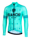 BIANCHI MILANO Cycling summer long sleeve jersey - PERTICARA - green