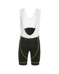 Cycling bib shorts - FLEX - black/white/green