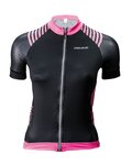 Cycling short sleeve jersey - SHARP LADY - black/pink