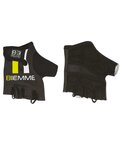 Cycling fingerless gloves - STRAPS - black/white/yellow