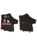 Cycling fingerless gloves - STRAPS - pink/black/white