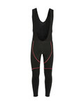 Cycling long bib trousers - FLEX WINTER - red/black