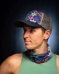 BUFF Cycling neckwarmer - ECOSTRETCH FLOWERS - blue/pink/purple