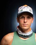 BUFF Cycling neckwarmer - ECOSTRETCH RYSY - grey/orange/green