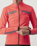 CASTELLI Cycling thermal jacket - DINAMICA LADY WINTER - pink
