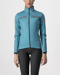 CASTELLI Cycling thermal jacket - DINAMICA LADY WINTER - light blue