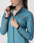 CASTELLI Cycling thermal jacket - DINAMICA LADY WINTER - light blue