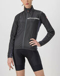 CASTELLI Cycling windproof jacket - SQUADRA STRECH LADY - black