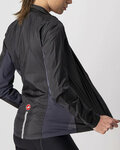 CASTELLI Cycling windproof jacket - SQUADRA STRECH LADY - black