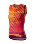 CASTELLI Cycling sleeve less t-shirt - PRO MESH W LADY - multicolour/orange