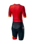 CASTELLI Cycling skinsuit - FREE SANREMO 2 - red/black