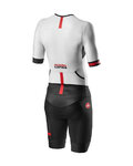 CASTELLI Cycling skinsuit - FREE SANREMO 2 - white/black