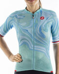 CASTELLI Cycling short sleeve jersey - CLIMBER'S 2.0 LADY - turquoise/blue