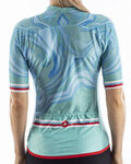 CASTELLI Cycling short sleeve jersey - CLIMBER'S 2.0 LADY - turquoise/blue