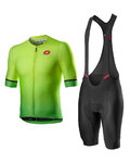 CASTELLI Cycling short sleeve jersey and shorts - AERO RACE - black/green