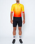 CASTELLI Cycling short sleeve jersey and shorts - AERO RACE II - black/yellow/red