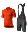 CASTELLI Cycling short sleeve jersey and shorts - ENTRATA - red/black
