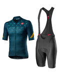 CASTELLI Cycling short sleeve jersey and shorts - AVANTI - blue/black