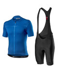 CASTELLI Cycling short sleeve jersey and shorts - CLASSIFICA II - blue/black