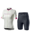 CASTELLI Cycling short sleeve jersey and shorts - GRADIENT LADY II - blue/white