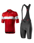 CASTELLI Cycling short sleeve jersey and shorts - LA MITICA - red/black