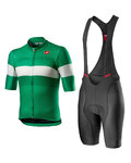 CASTELLI Cycling short sleeve jersey and shorts - LA MITICA - green/black