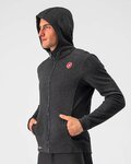 CASTELLI hoodie - MILANO FZ FLEECE - black