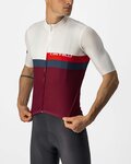CASTELLI Cycling short sleeve jersey - A BLOCCO - beige/bordeaux/red/blue