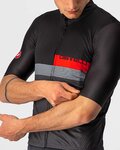 CASTELLI Cycling short sleeve jersey - A BLOCCO - black/grey/red