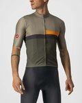 CASTELLI Cycling short sleeve jersey - A BLOCCO - grey/orange/green