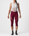 CASTELLI Cycling 3/4 lenght shorts without bib - VELOCISSIMA 3 LADY  - pink/bordeaux