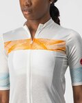 CASTELLI Cycling short sleeve jersey - FENICE LADY - ivory/orange