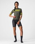 CASTELLI Cycling short sleeve jersey - FENICE LADY - yellow/green