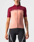 CASTELLI Cycling short sleeve jersey - VELOCISSIMA LADY - bordeaux/pink