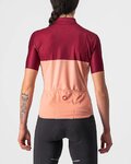 CASTELLI Cycling short sleeve jersey - VELOCISSIMA LADY - bordeaux/pink