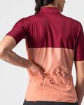 CASTELLI Cycling short sleeve jersey - VELOCISSIMA LADY - bordeaux/pink