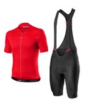 CASTELLI Cycling short sleeve jersey and shorts - CLASSIFICA - red/black