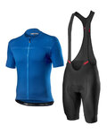 CASTELLI Cycling short sleeve jersey and shorts - CLASSIFICA - black/blue