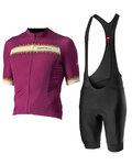 CASTELLI Cycling short sleeve jersey and shorts - GRIMPEUR - cyclamen/black