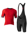 CASTELLI Cycling short sleeve jersey and shorts - ENTRATA VI - red/black